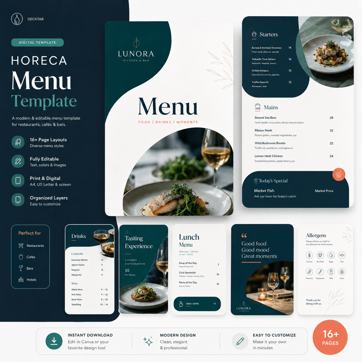 Horeca menu